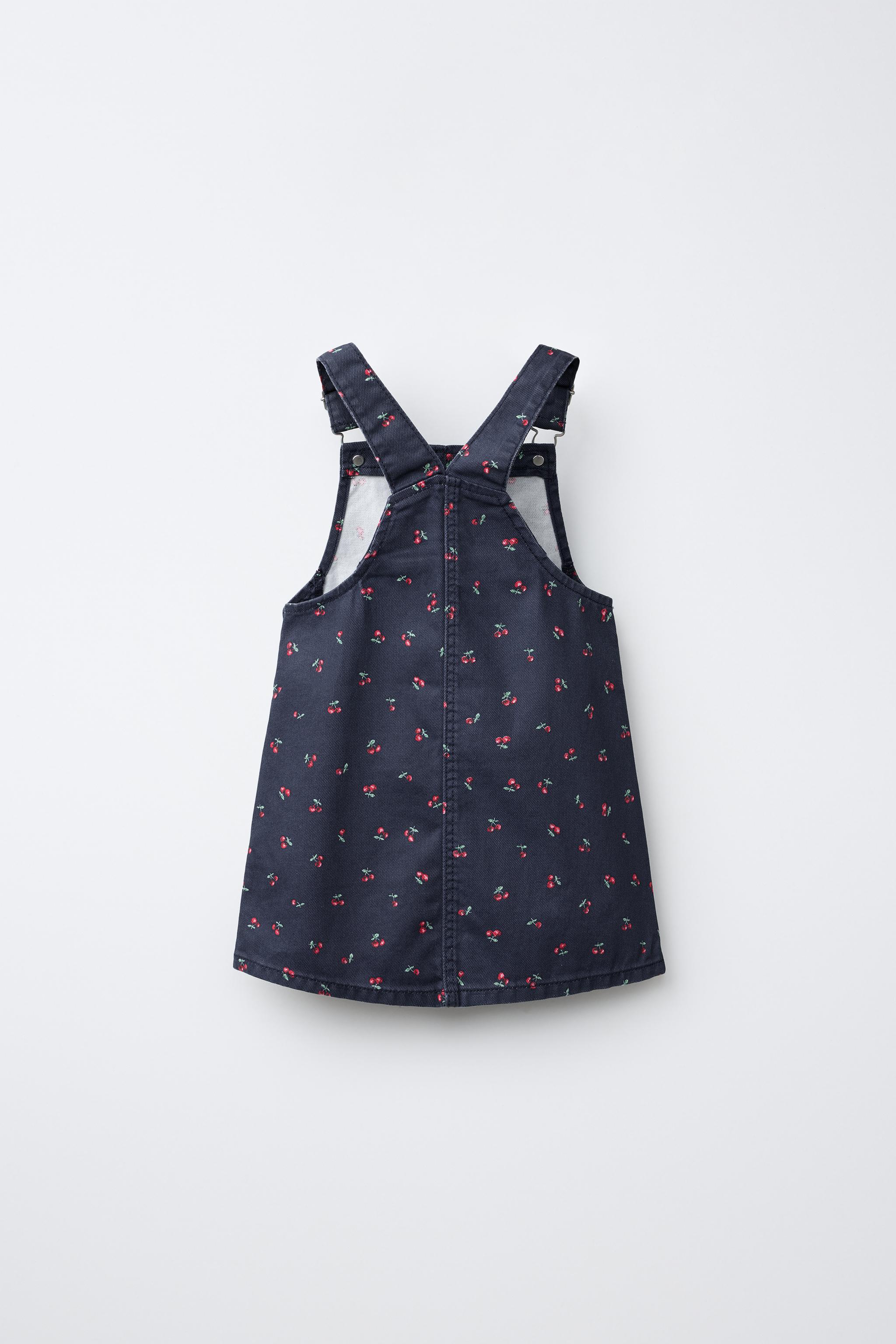 CHERRY TWILL PINAFORE DRESS